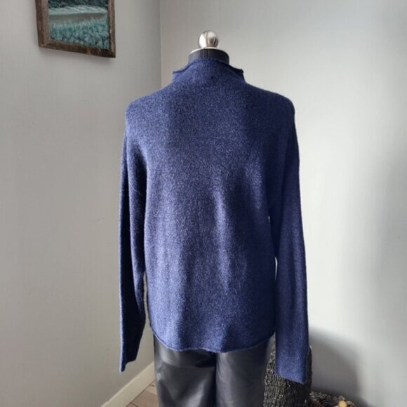 LeiTH Mock Neck Oversized Sweater Blue Sz XS - Picture 14 of 16